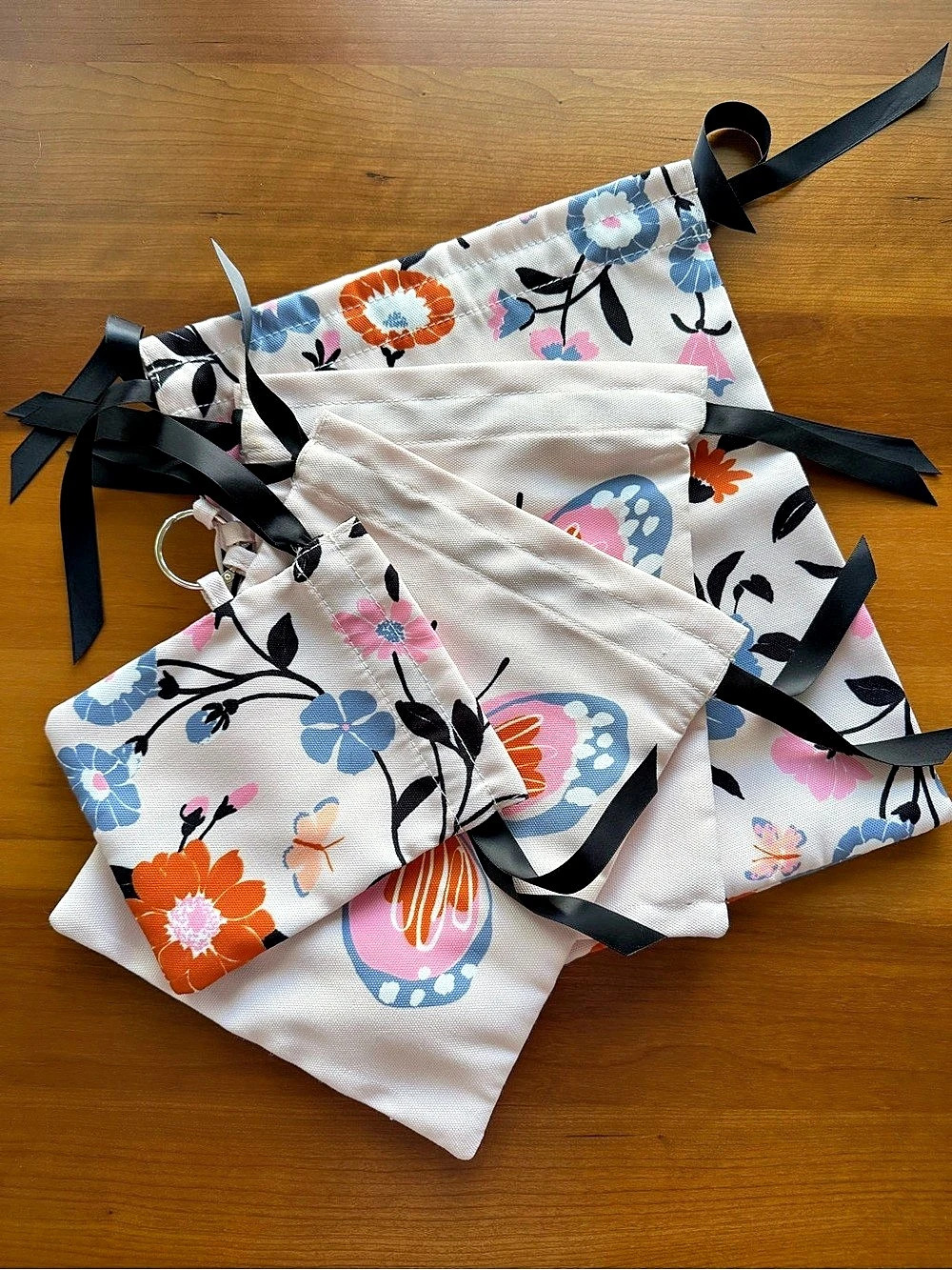 Kate Spade Floral Garden Travel Organizer Bags Set of 4 NWOT